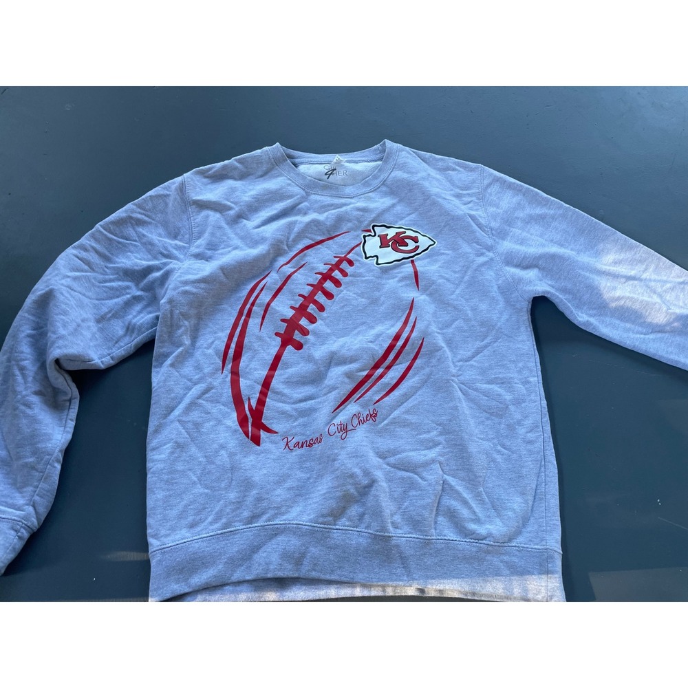 G-III 4Her Kansas City Chiefs Sweatshirt Gray Graphic Crewneck Large